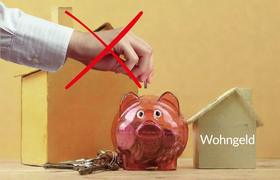 Sparschwein mit durchgestrichener Hand